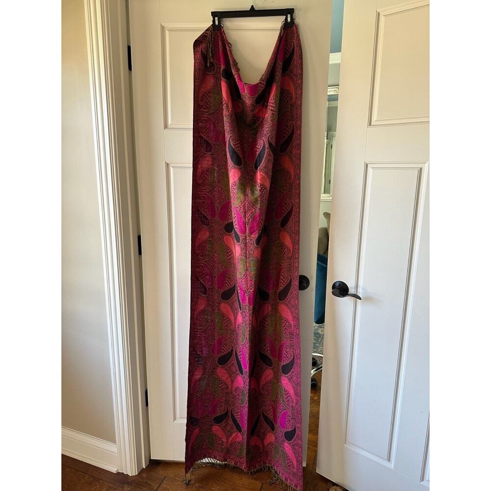 Pashmina Paisley Shawl/Wrap/Scarf‎ - Silk Blend - 70% 30% pink